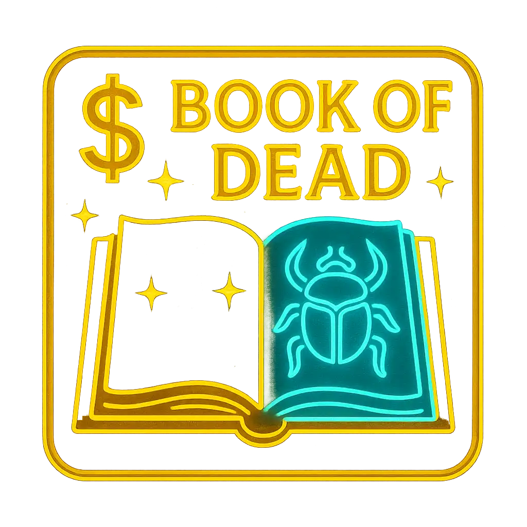 Book Of Dead slot game artwork with neon casino styling