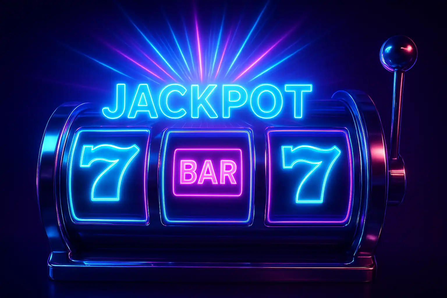 Neon slot reels and jackpot burst representing a BetMica casino review